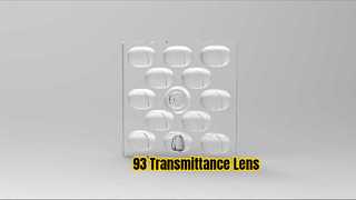 Τετράγωνος φακός LED ROHS 50mm Διαπερατότητα 93%.